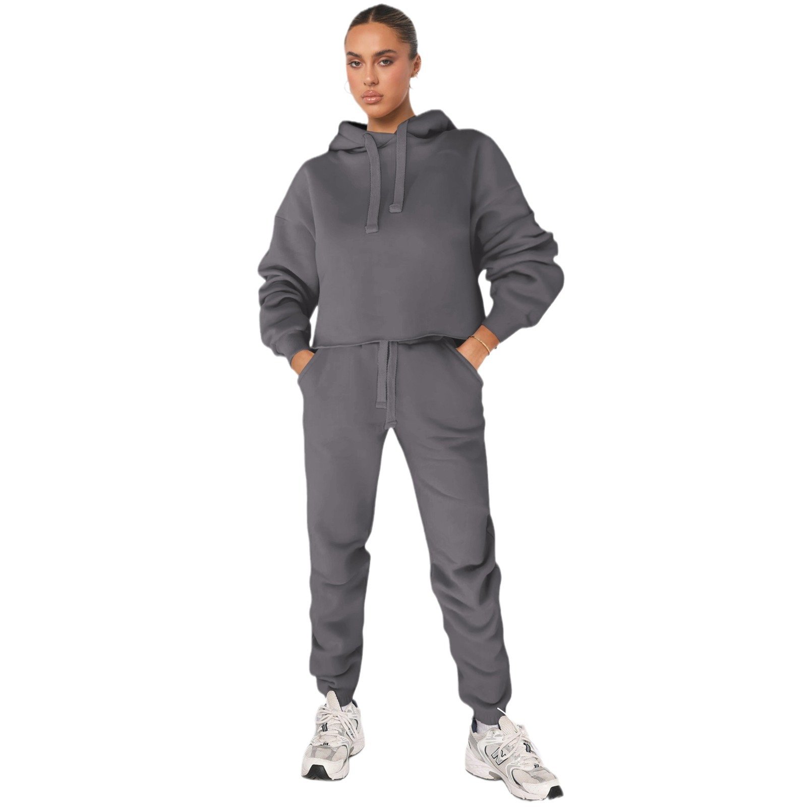 Women Set Top Quality Heavy Weight Streetwear Custom women's two piece sets Terry Tracksuit Sweatpants Hoodie Women