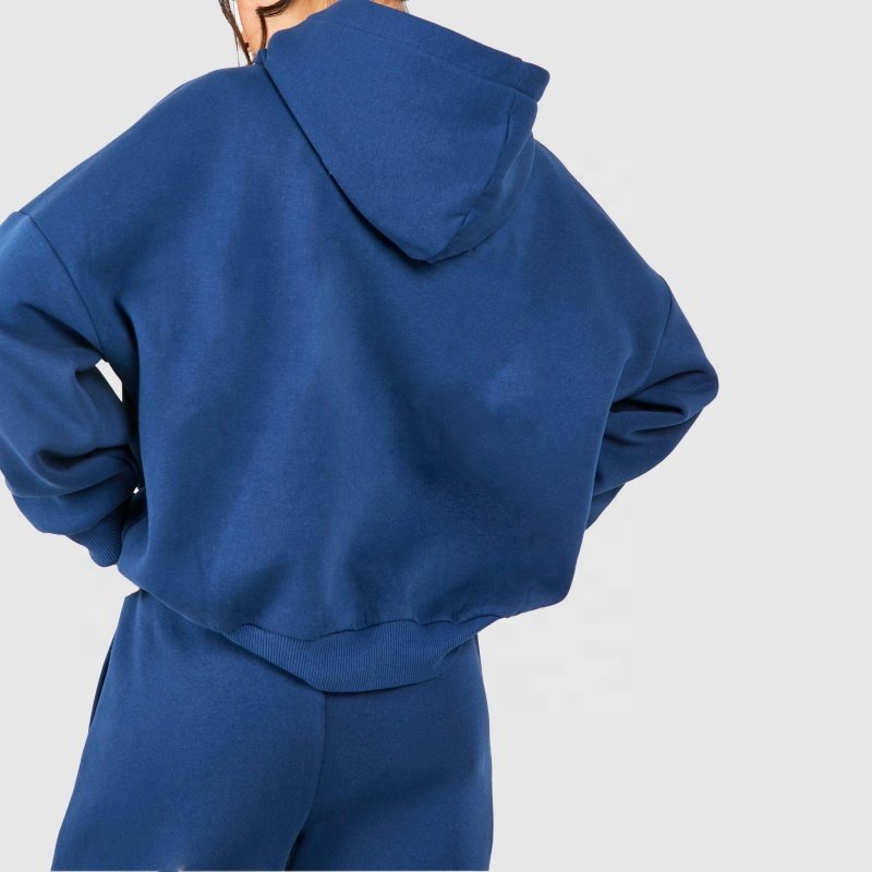 Hot Fashion Hoodie Jogger Sweatsuit Customize Workout Street Wear 2 Pieces Set Women Oversize Fleece Terry Tracksuit