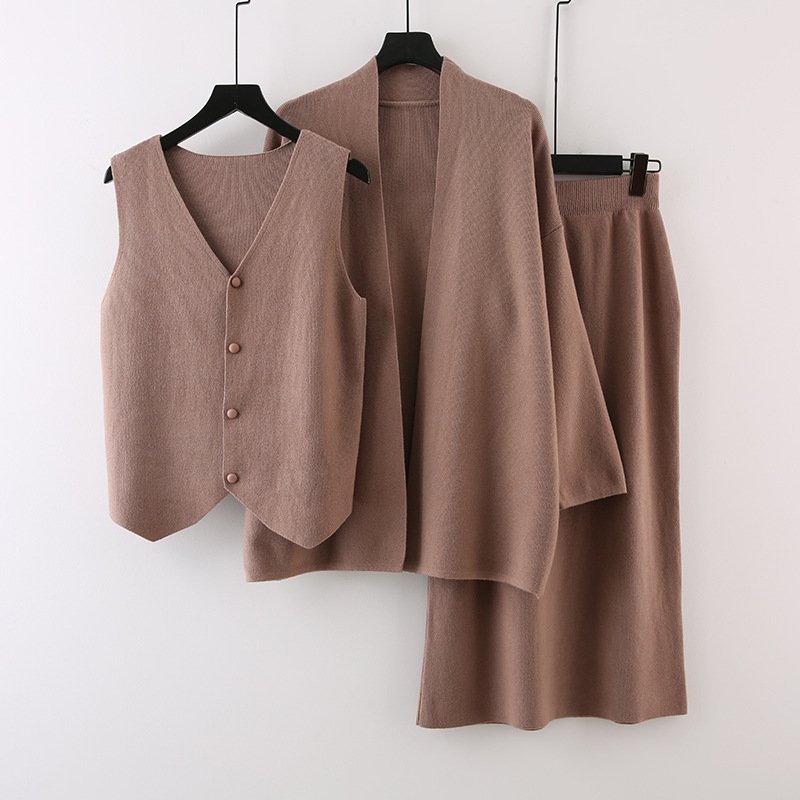 Boutique Wholesale 2024 Autumn New Fashion High-end Sweater Vest Half Skirt Women's Set
