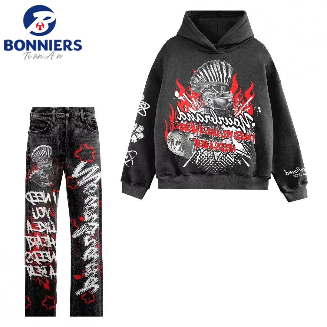 Design Custom Sweatsuit 2 Pieces Set Blank Hoodie and Trouser Jogging Suits Custom High Quality Sweatsuits Digital Print Adults