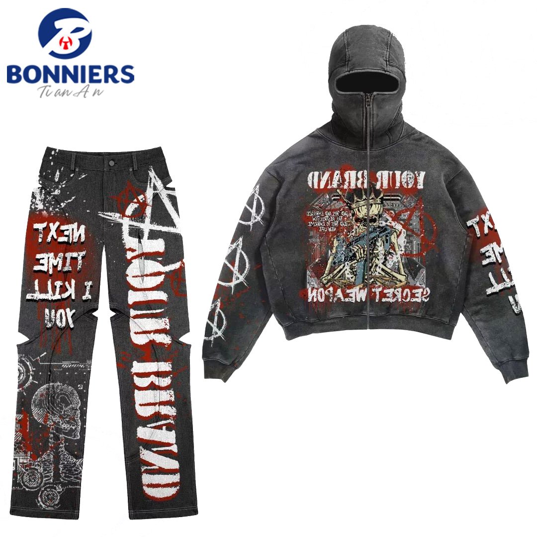 Design Custom Sweatsuit 2 Pieces Set Blank Hoodie and Trouser Jogging Suits Custom High Quality Sweatsuits Digital Print Adults