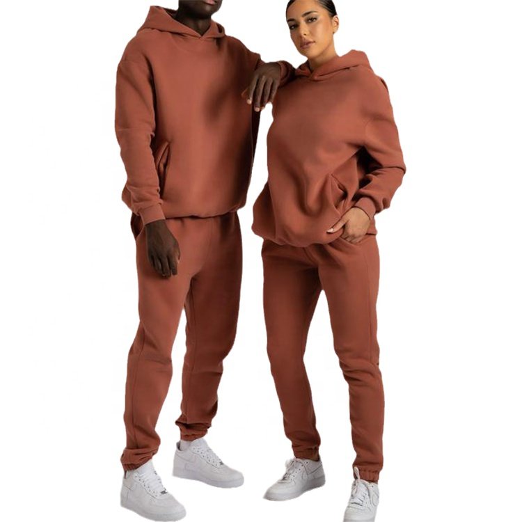 OEM service custom logo unisex sweatsuit Two Piece set blank Solid Color Women's Hoodies Tracksuit Sweatshirt women tracksuit