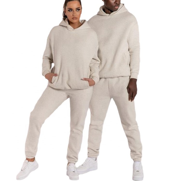 OEM service custom logo unisex sweatsuit Two Piece set blank Solid Color Women's Hoodies Tracksuit Sweatshirt women tracksuit