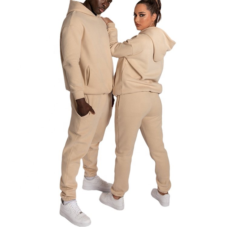 OEM service custom logo unisex sweatsuit Two Piece set blank Solid Color Women's Hoodies Tracksuit Sweatshirt women tracksuit