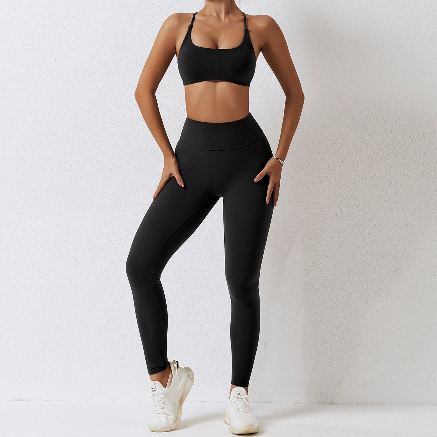 Custom Logo Women Sport Clothes Ladies Gym Fitness Active Wear High Waisted Pants 2 Piece Set Seamless Yoga Set
