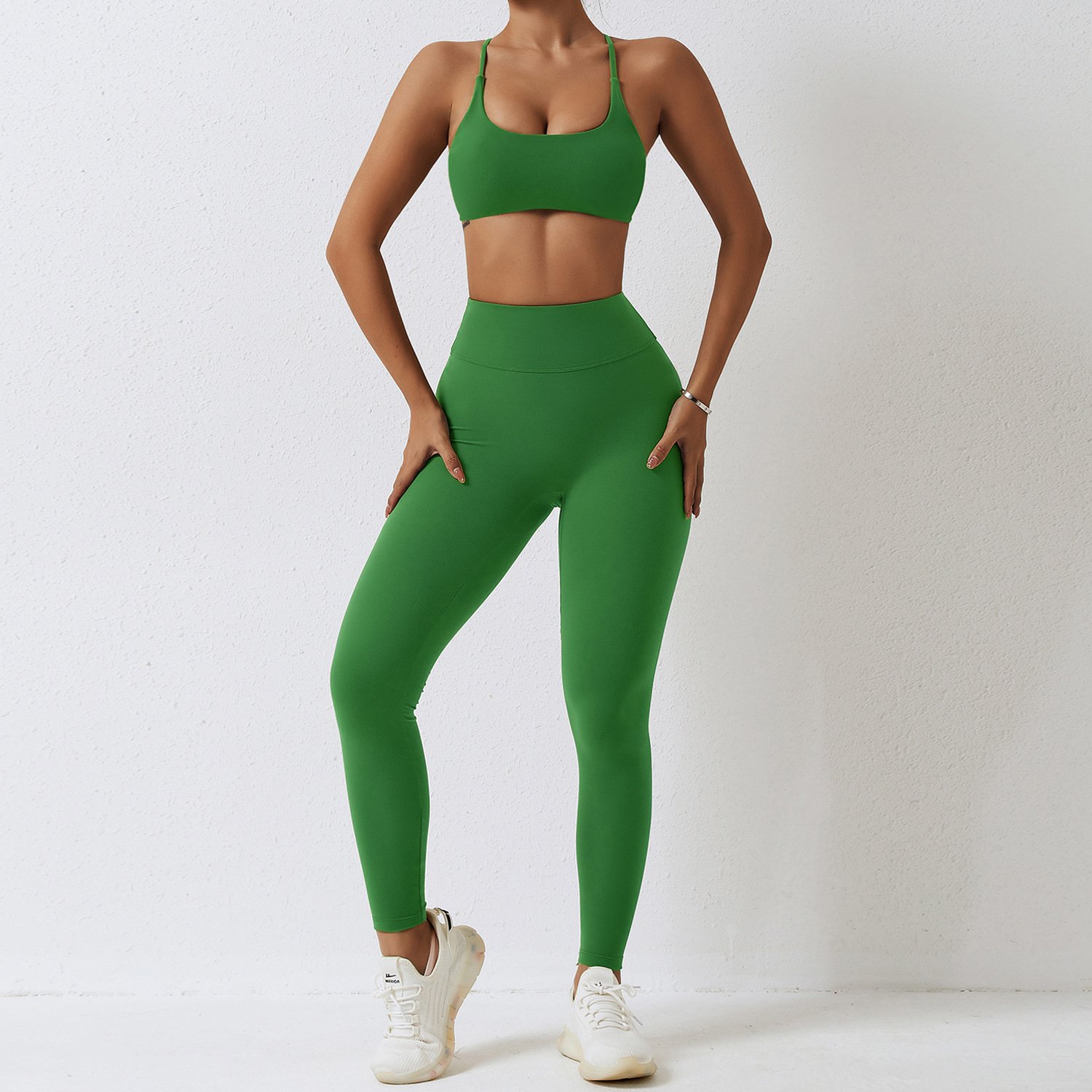 Custom Logo Women Sport Clothes Ladies Gym Fitness Active Wear High Waisted Pants 2 Piece Set Seamless Yoga Set