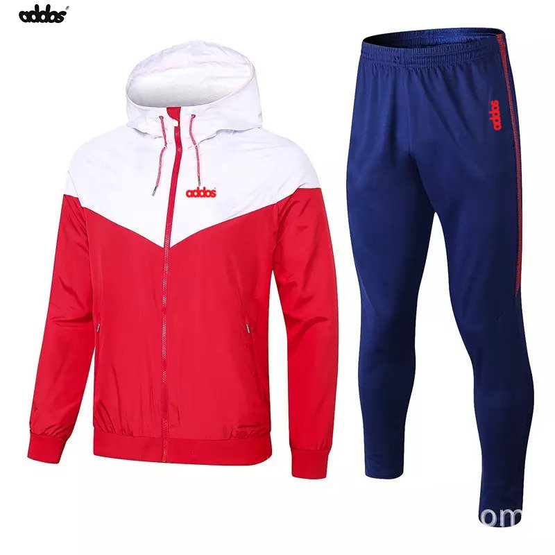 Wholesale Black Thai Quality Soccer Windbreaker Jacket Football Training Jogging Hooded Tracksuit For Men