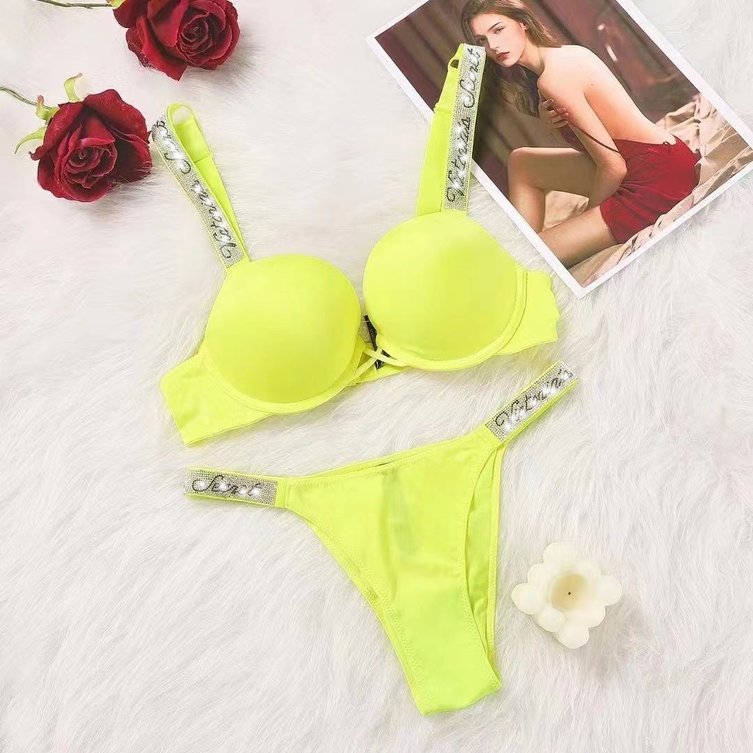 Wholesale New European and American Women's Underwear Set Hot Diamond Set