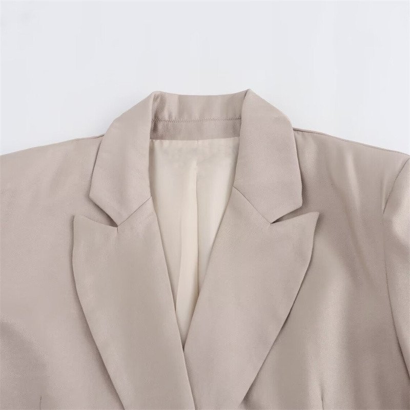 TAOP&ZA women's clothing 2024 summer new style bright effect double-breasted suit jacket 3199341 3202341