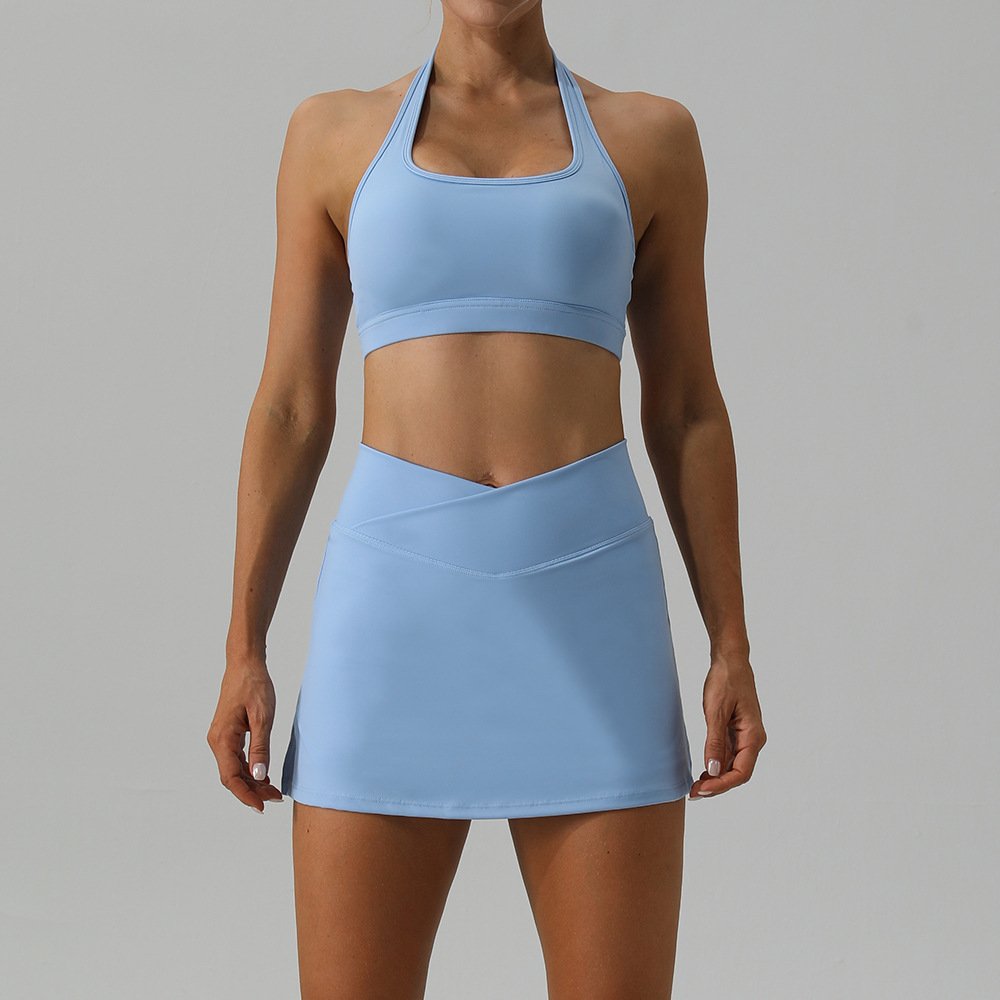 Yoga Gym Set Women Short Underwear Women's Nudity High Elasticity Tennis Skirt Gym Pilates Yoga Suit Sportswear Woman Clothing