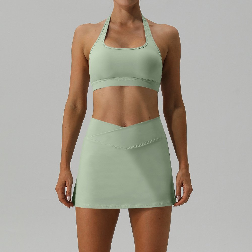 Yoga Gym Set Women Short Underwear Women's Nudity High Elasticity Tennis Skirt Gym Pilates Yoga Suit Sportswear Woman Clothing