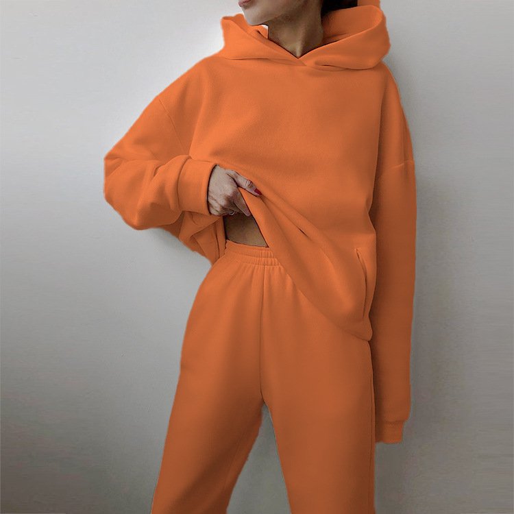 Factory Embroidery Hoodies Tracksuits Outfits Sports Fashion Custom Logo Plus Size Gym Two Piece Set Jogger Plain Women'S Sets