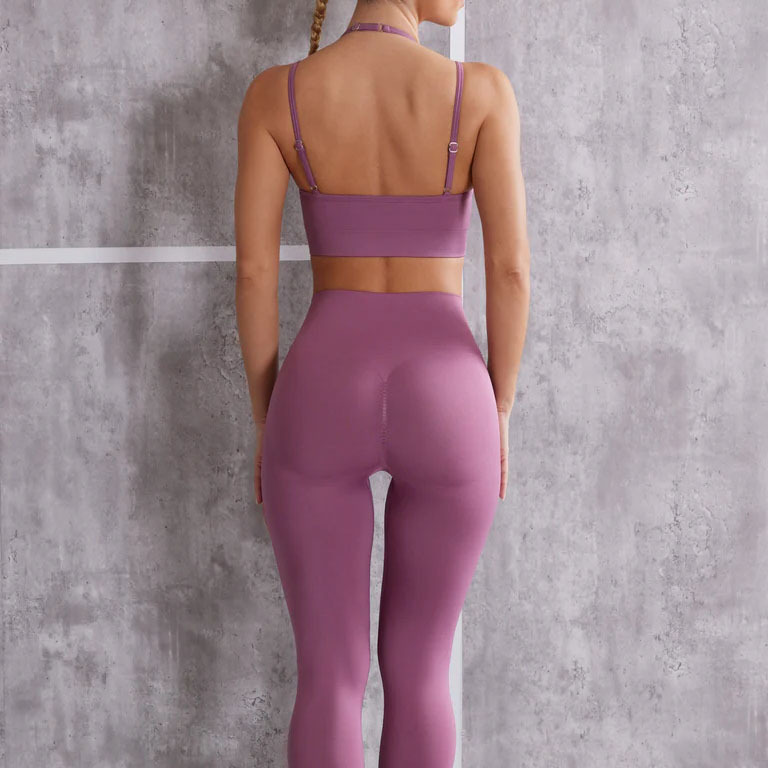 New Seamless Yoga Dress Women's Set Sports Bra Hanging Neck Strap Underwear Women's Sports Yoga Pants