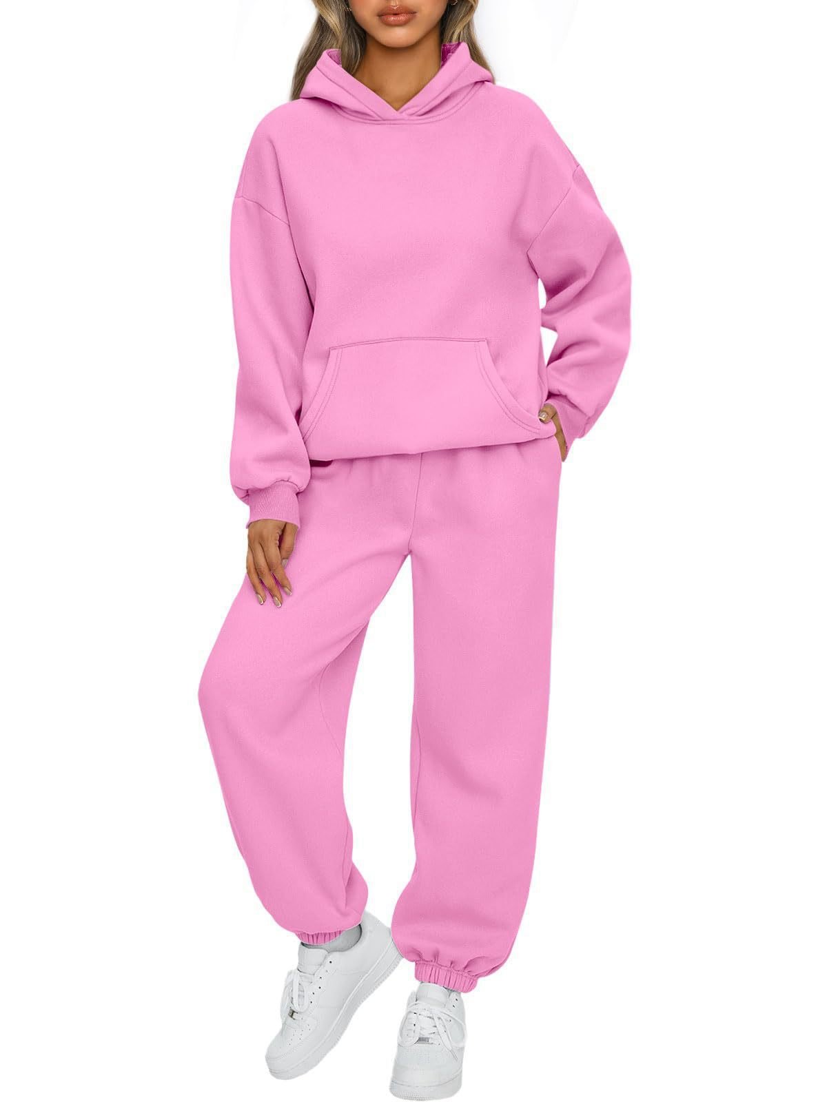 Factory Custom Logo Plus Size 2 Piece Set Solid Color Hoodie Women Sportswear Set Two Piece Set Tracksuits Outfits