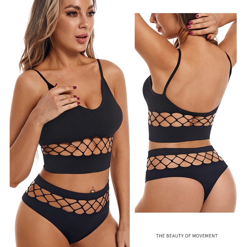 Wholesale Wireless LOGO Custom Comfort Sexy Ladies Women's Lingerie Bra and Panties Thongs Underwear Set for Women