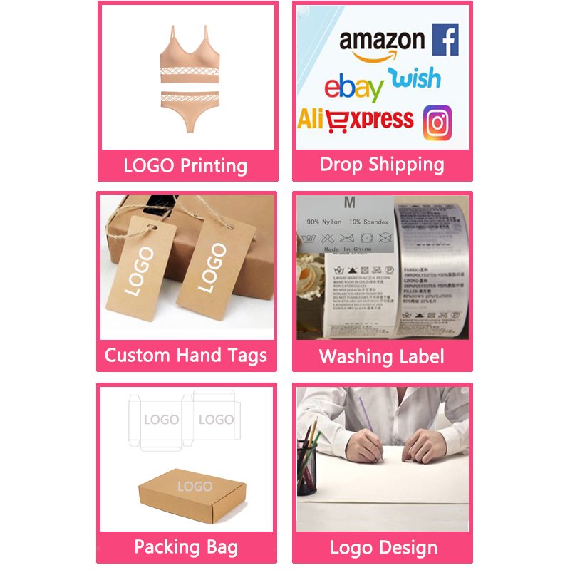 Wholesale Wireless LOGO Custom Comfort Sexy Ladies Women's Lingerie Bra and Panties Thongs Underwear Set for Women