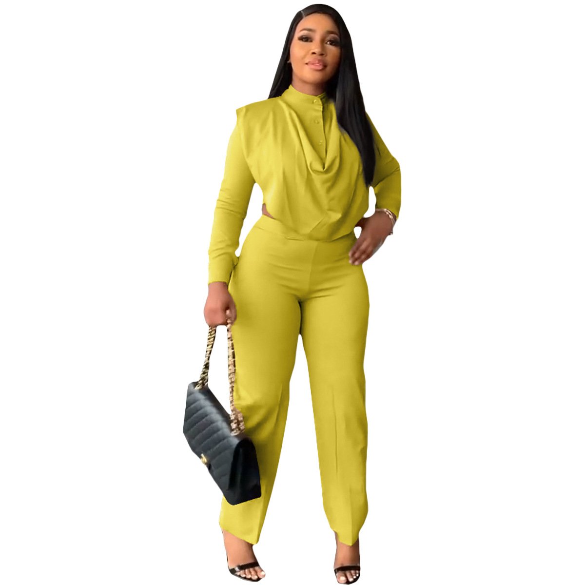 long-sleeved pants suit two-piece tops and pants women's fashion design