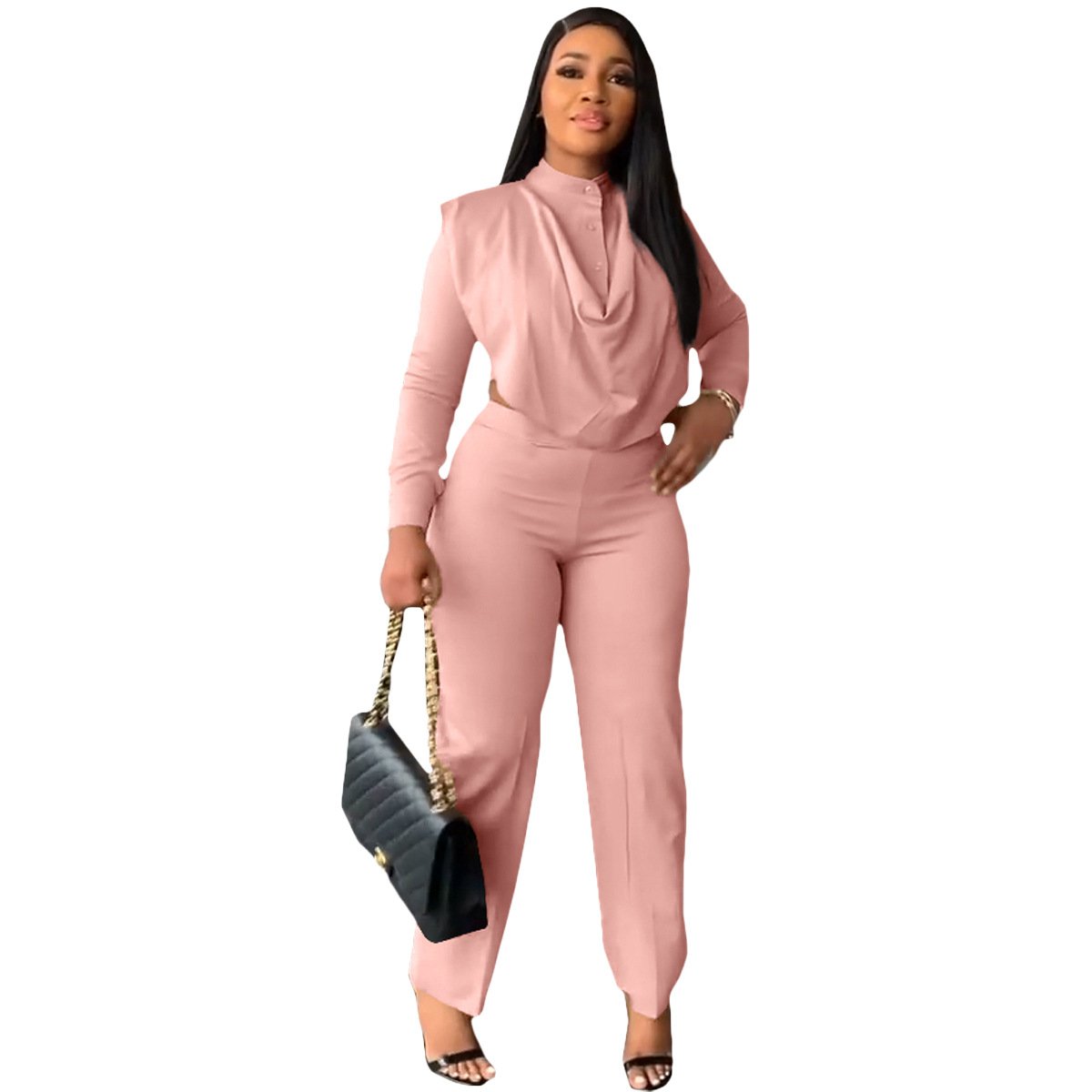 long-sleeved pants suit two-piece tops and pants women's fashion design