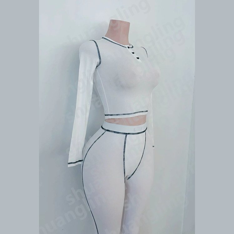 Women s Sets Sexy Cozy Custom Comfy Cotton Ribbed Jersey Women Two Piece Set Lounge Wear