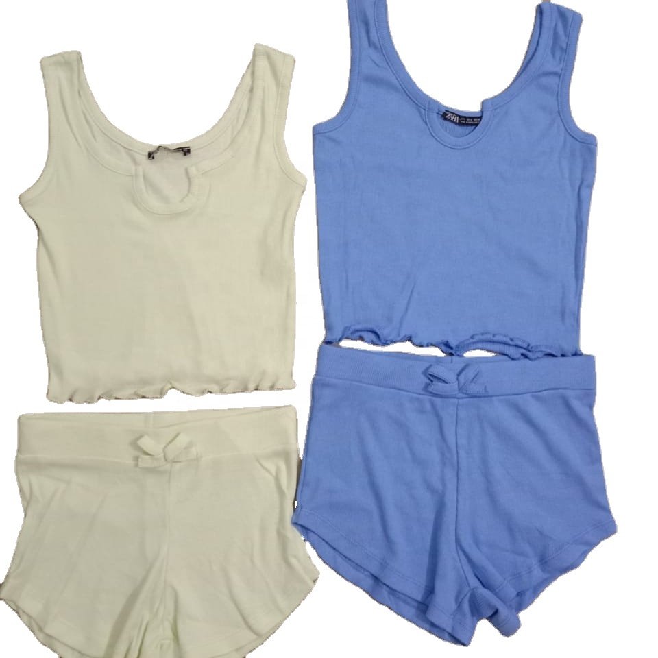 Ladies top-bottom rib set(Ready stock)