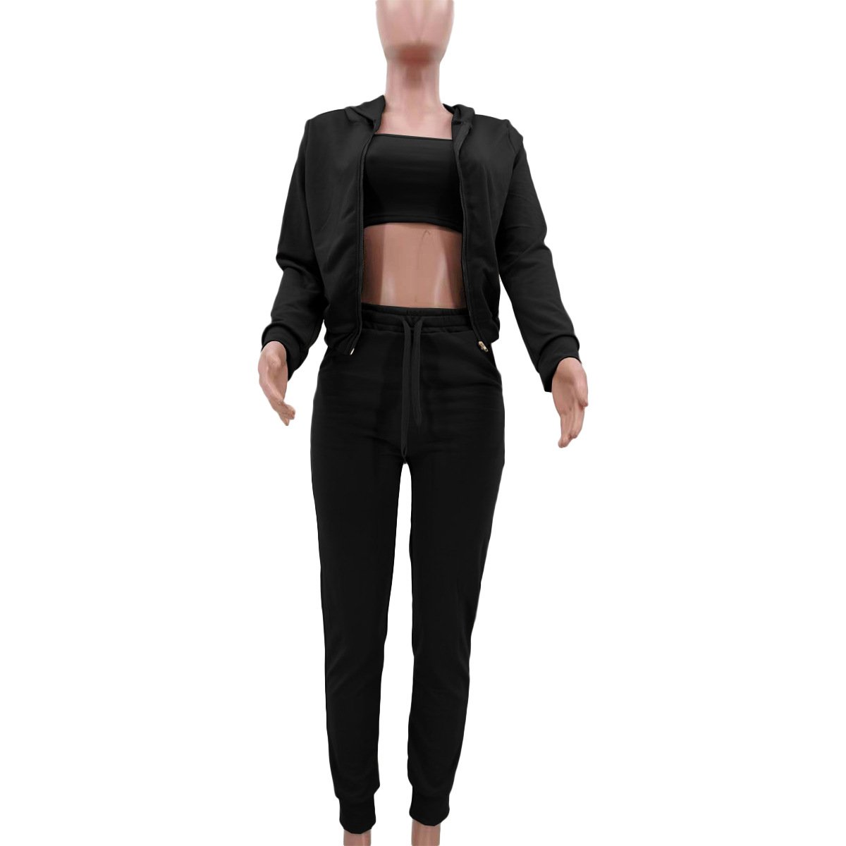2024 New Custom Logo Three Piece Set Women Sportswear Set Long Sleeve Plus Size Tracksuits Outfits 3 Piece Set Sports Jogger