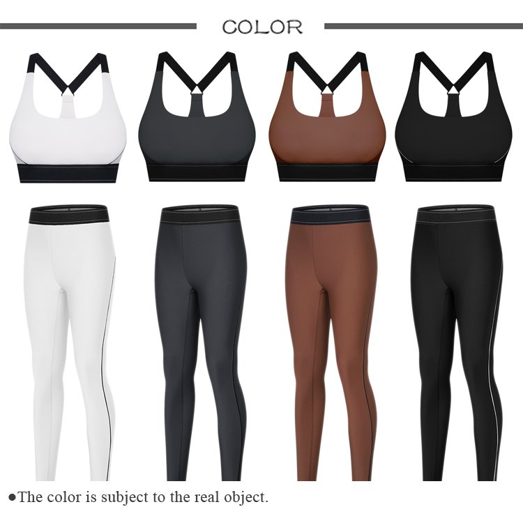 Custom Logo Ladies Workout Outfits Shockproof Sports Bra Crop Top With High Waist Yoga Leggings Women's Contrast Color Yoga Set