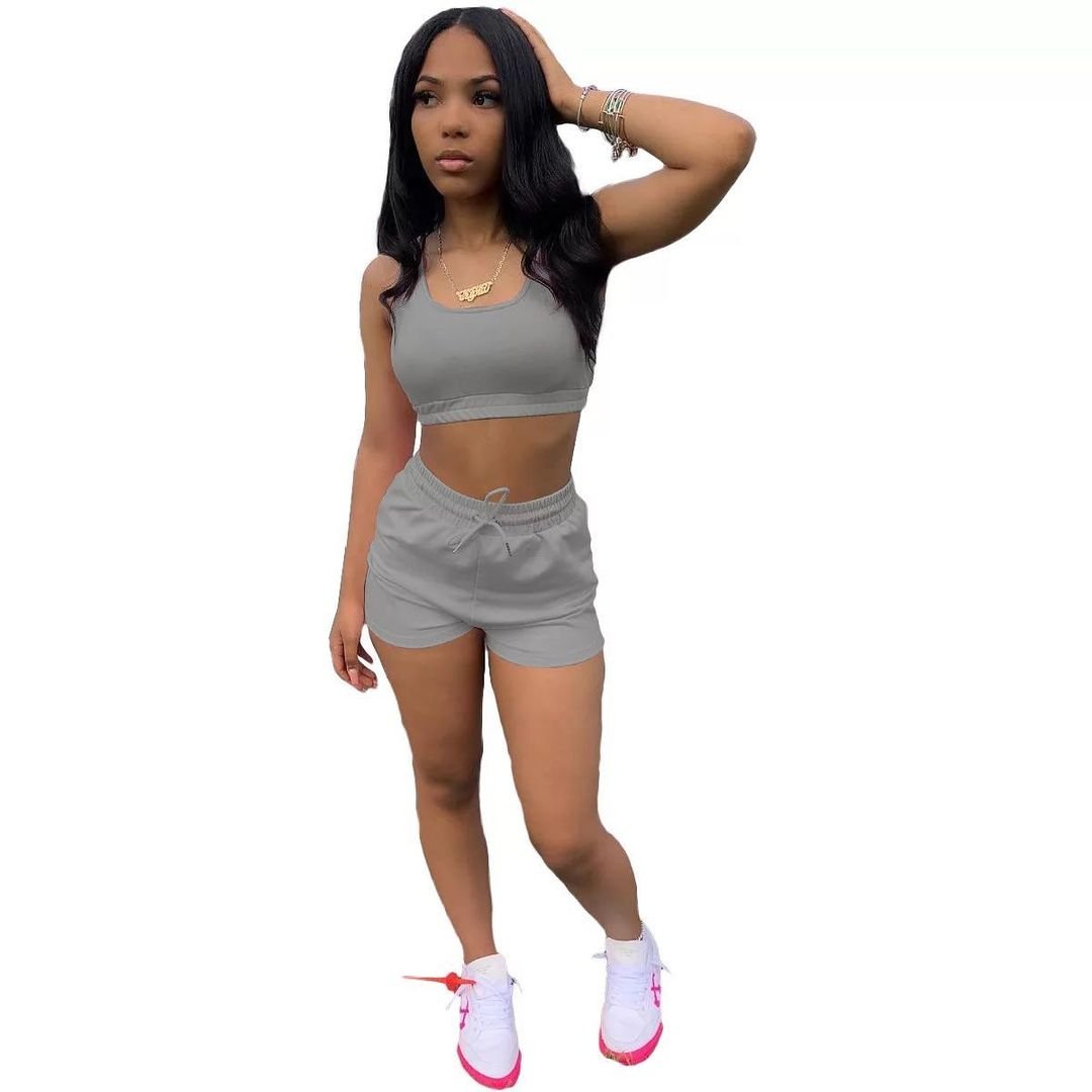 Women's matching summer 2 pcs outfits women 2 piece skirt shorts set clothing custom two piece short skirt sets