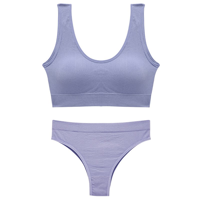 STBW-1601# soft fabric bra suit ladies solid color breathable sexy lingerie women's fashion everyday underwear set
