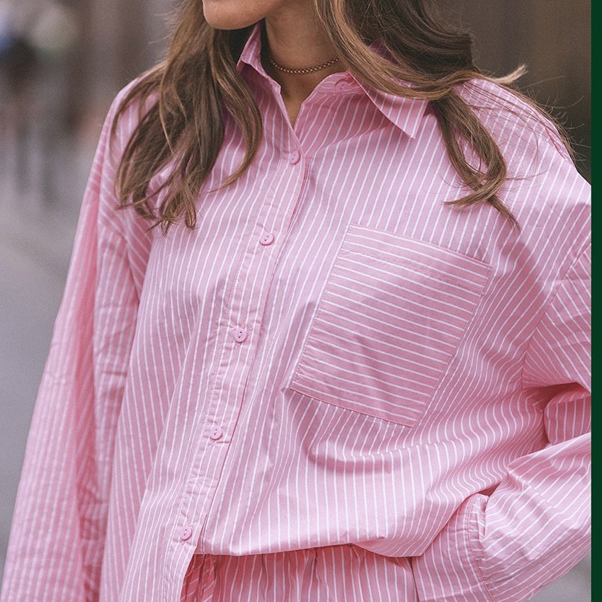 Women's 2 Piece Casual Tracksuit Outfit Sets Stripe Long Sleeve Shirt And Loose High Waisted Mini Shorts Set