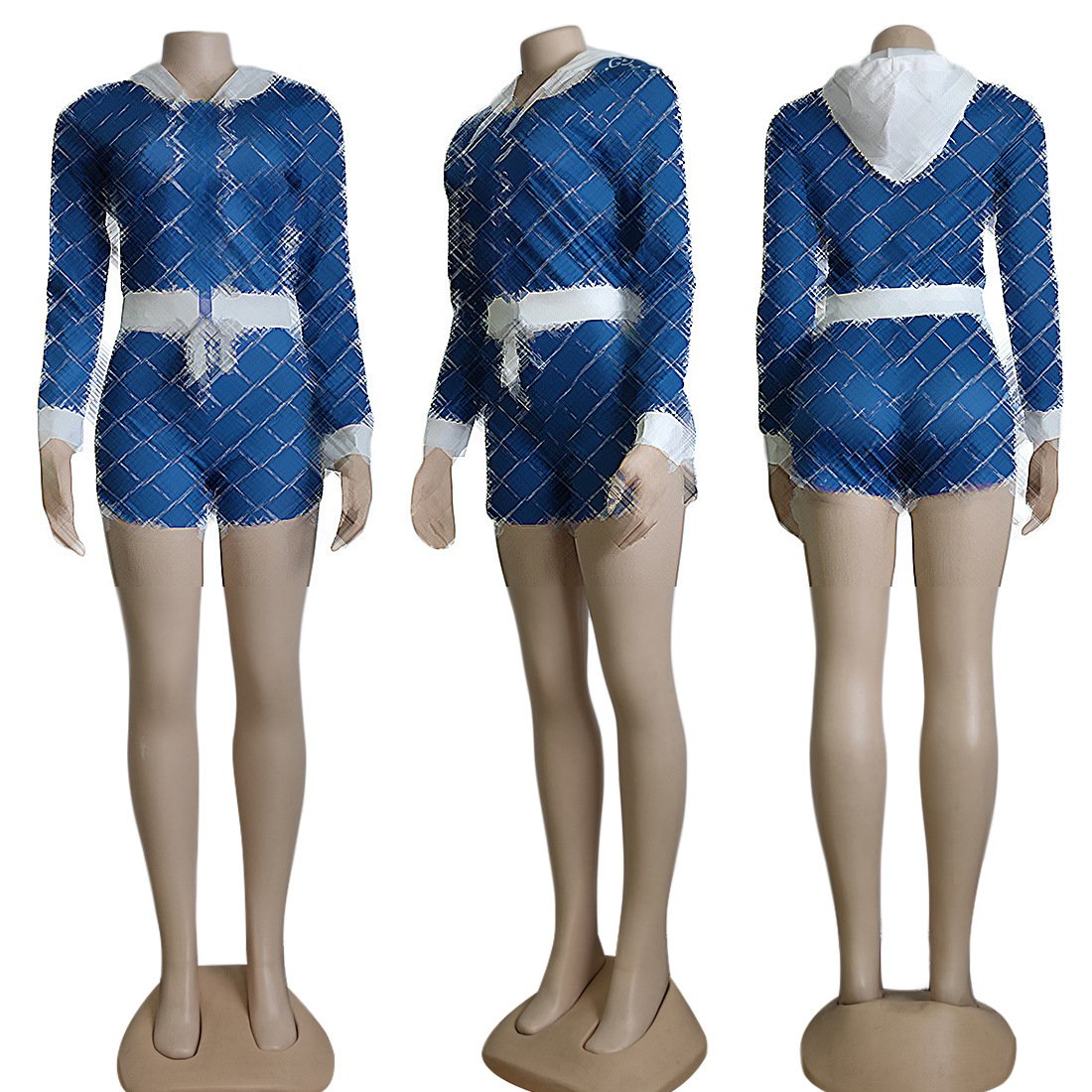 New arrival Fall women's Printed Jacket Hooded Two-Piece Set Casual Women Shorts Set with Brand women's clothing