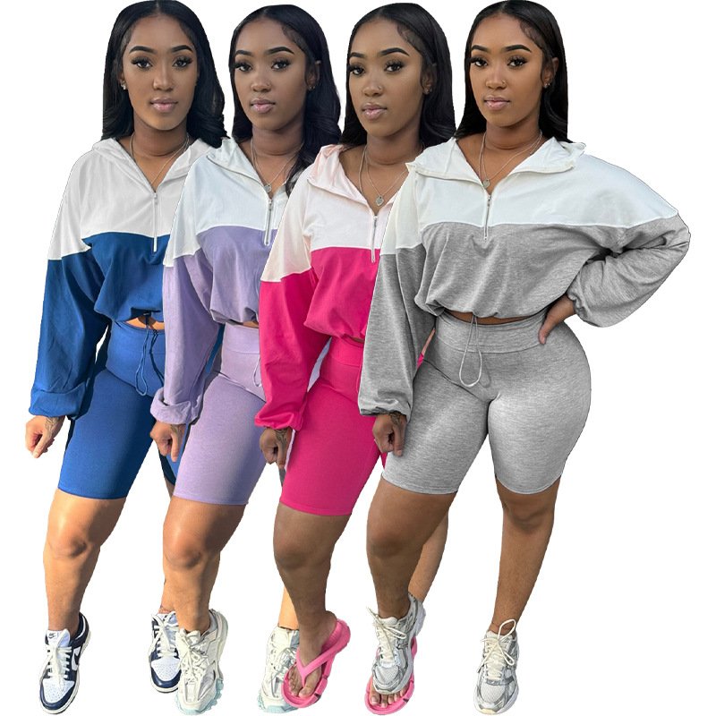 Women's Clothing 2024 Sweatpants and Hoodie Set Long Sleeve Top And Shorts Gym Sport Lounge Wear Women 2 Piece Set