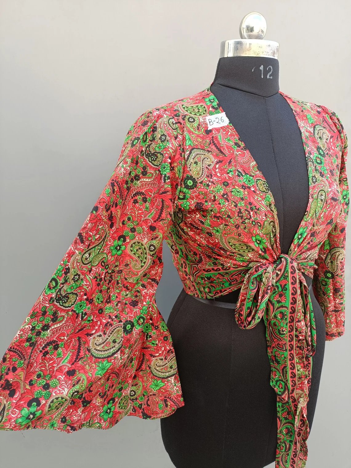 Wholesale Lot Indian Vintage Silk Pajama Set Wrap Top With Palazzo Recycled Silk Crop Top Night Wear Dress