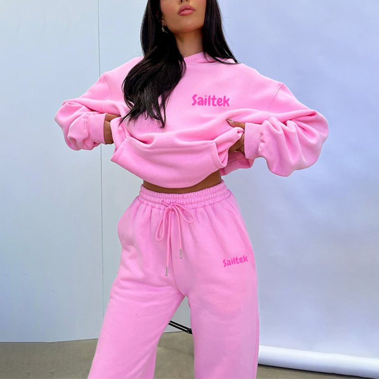 Fall 2023 Women Clothes Custom Sweatsuit Tracksuit Set Ladies Fleece Jogger Sets 2024 Women's Clothing Tracksuits For Women