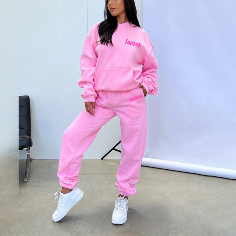 Fall 2023 Women Clothes Custom Sweatsuit Tracksuit Set Ladies Fleece Jogger Sets 2024 Women's Clothing Tracksuits For Women