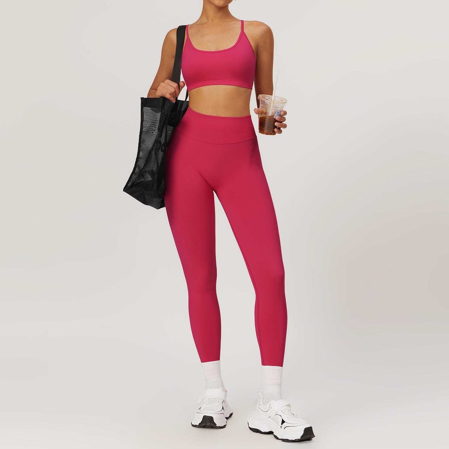 Hot selling 2024 new Women Compression Seamless Adjustable Scrunch Back Yoga Leggings and Bra Set