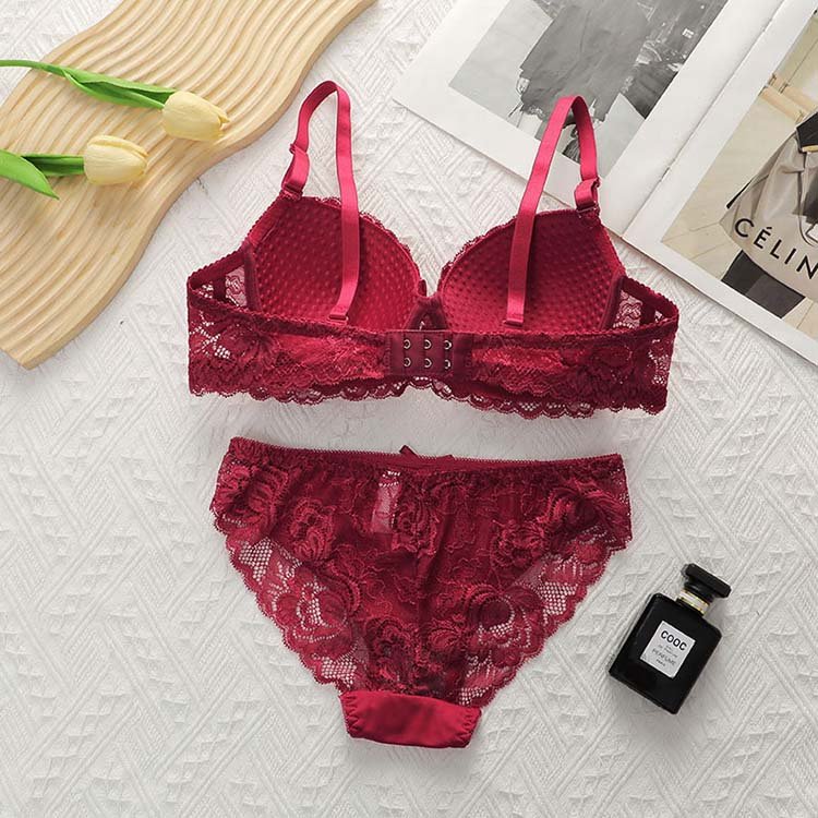 New Design Luxury Floral Lace Bra And Panties Sets With Sex Lift Support For Women's Underwear Lingerie Set