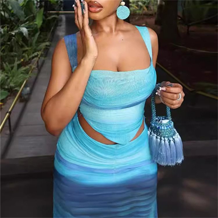 Women's clothing summer 2024 Women Tube Top and suspender skirt women's sets