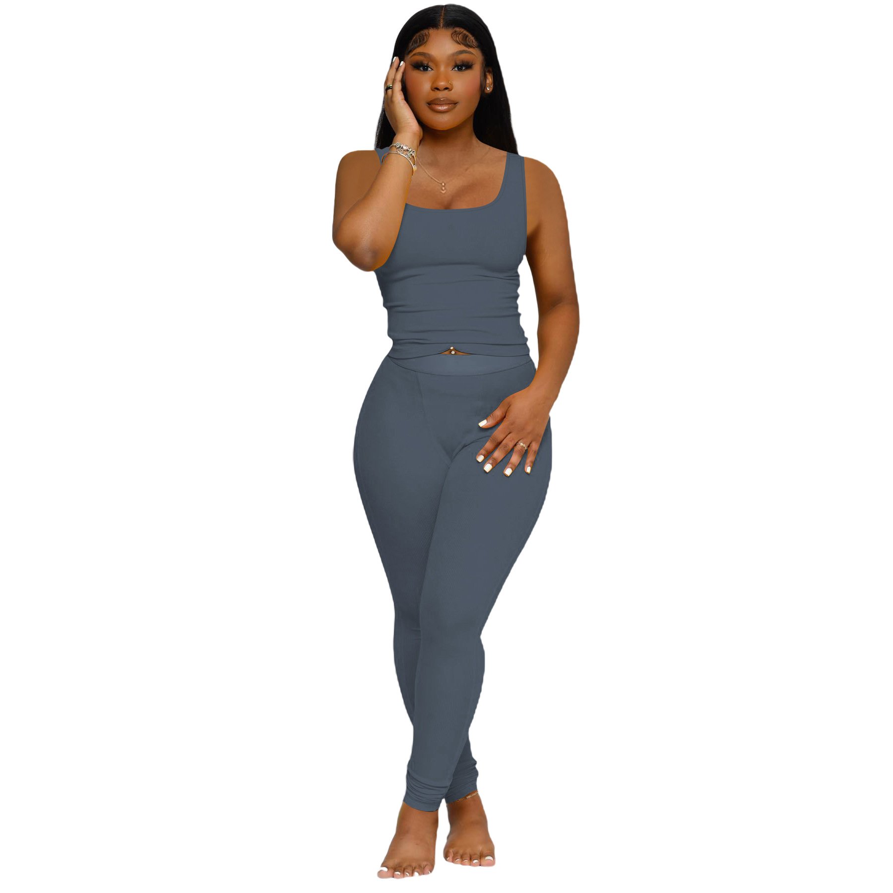 2024 Custom Logo Women Sets High Quality Cotton Short Sleeve Shirts Leggings Set Clothing Women Two Pieces Loungewear Sets