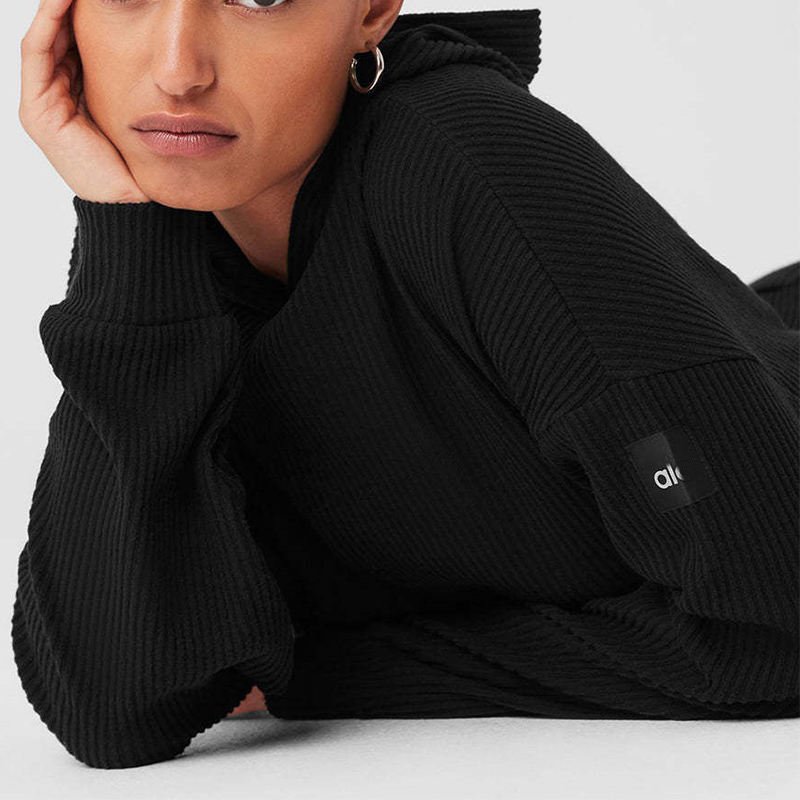 al yoga women's activewear threaded loose casual hooded sweatsuit