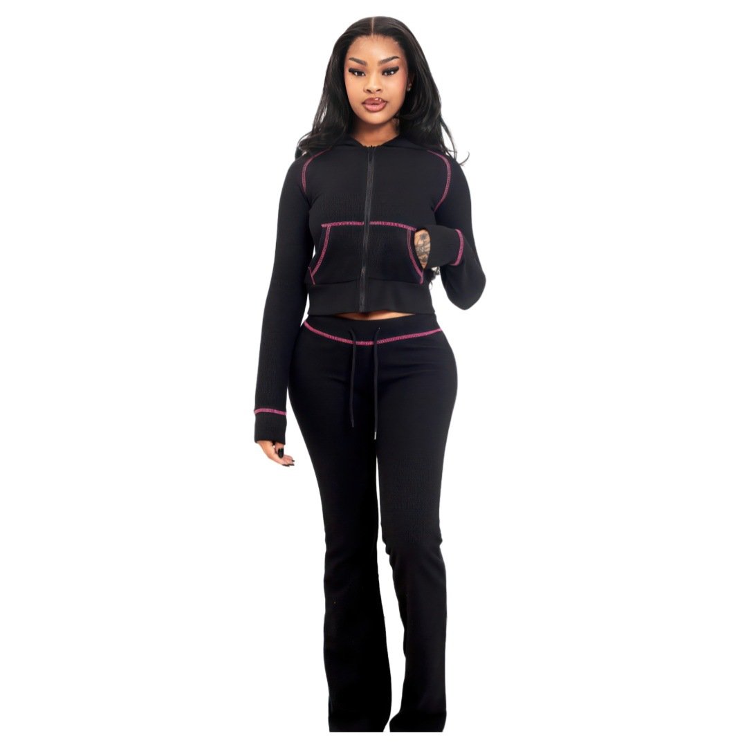 2024 Zip Up Hoodie 2 Piece Women's Tracksuit Set Blank Sweatpants Gym Wear Women Sets Sportswear Clothing