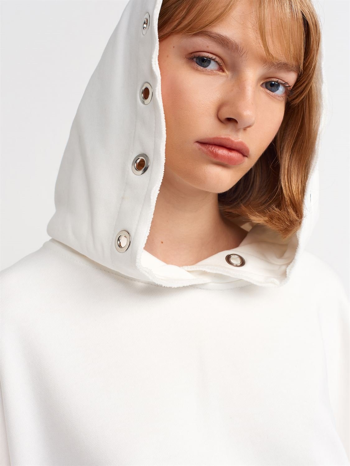 high quality Oversize Cotton Sweatshirt-Ecru black 2025 100% Cotton
