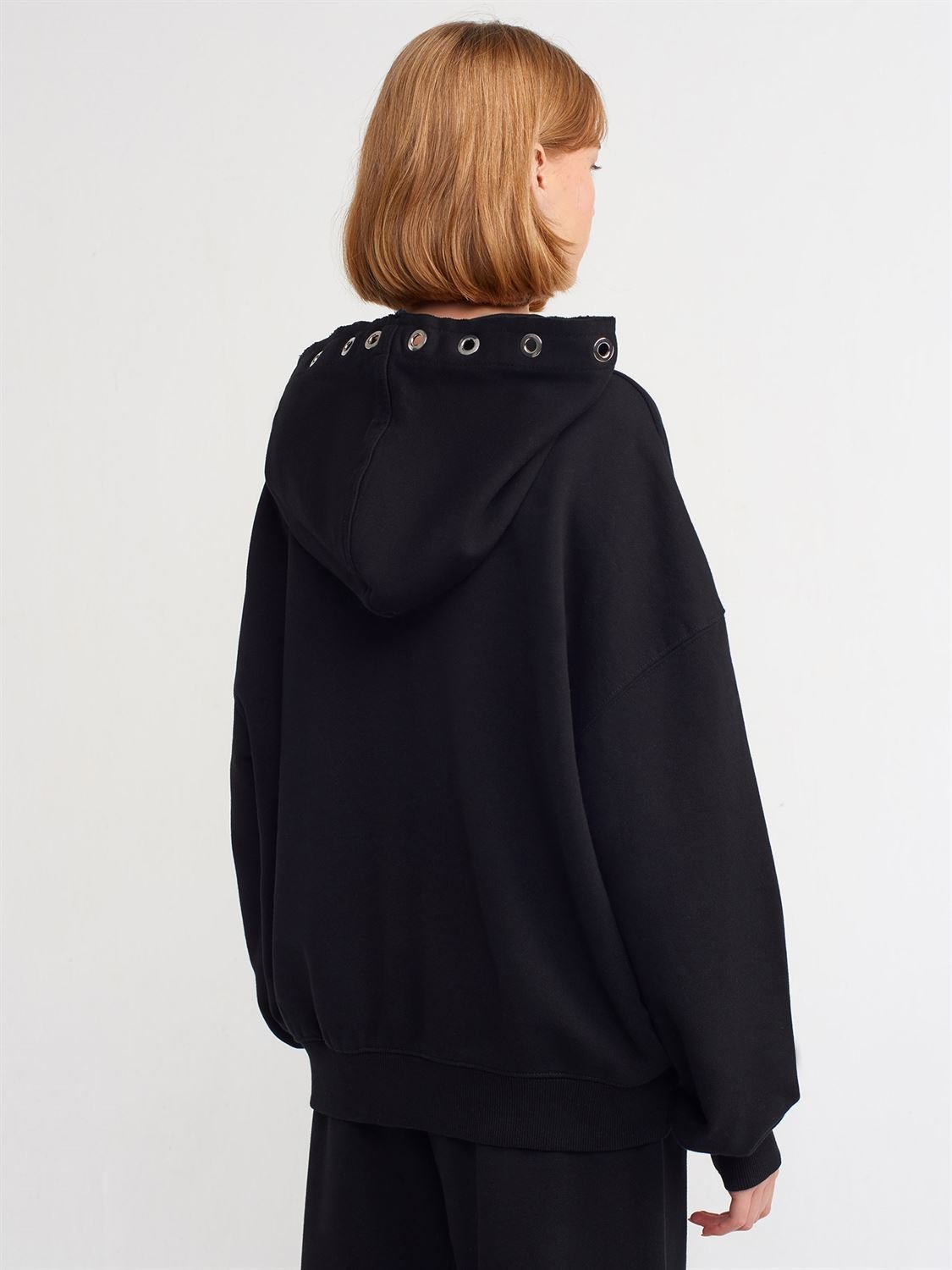 high quality Oversize Cotton Sweatshirt-Ecru black 2025 100% Cotton