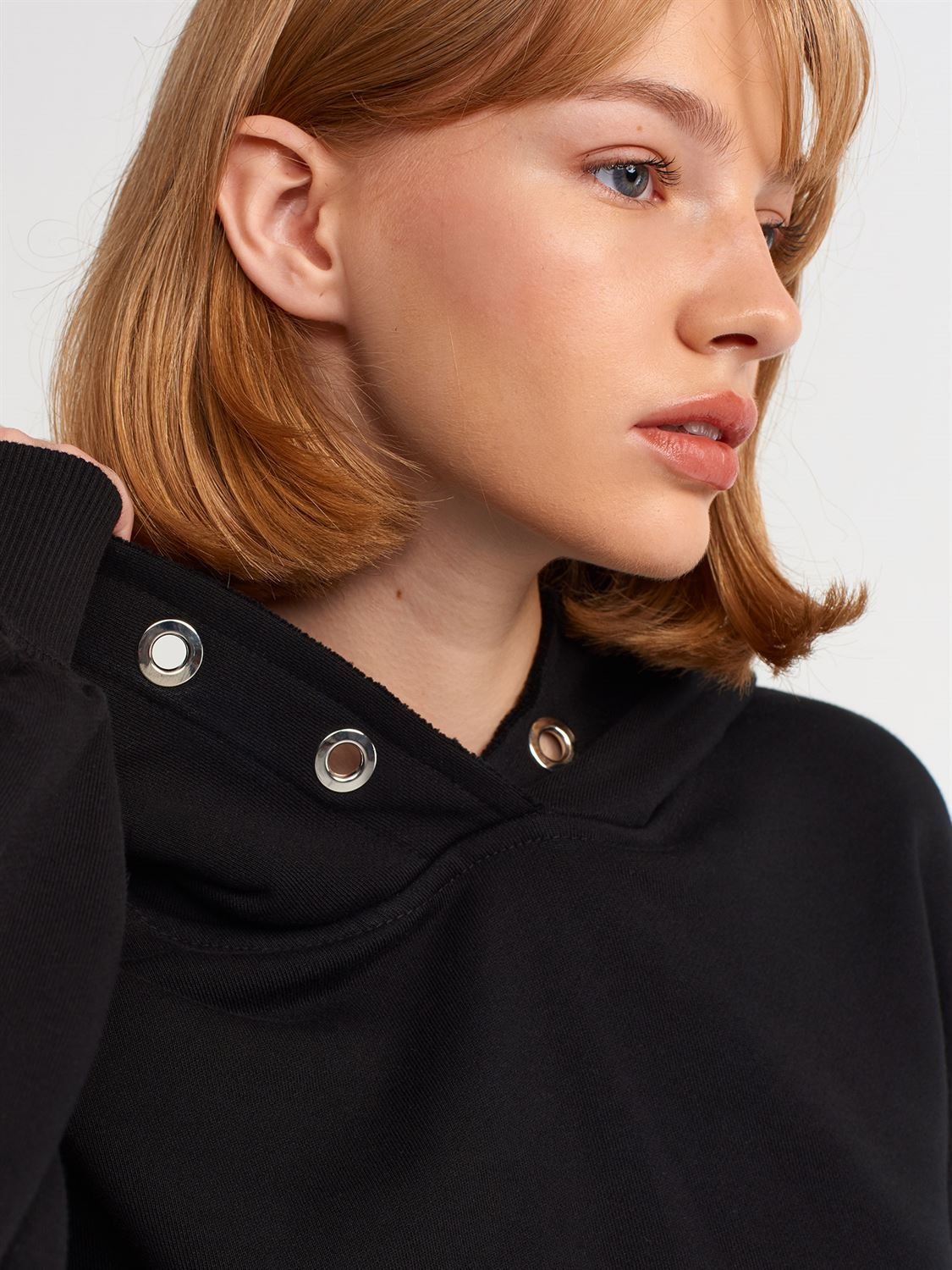 high quality Oversize Cotton Sweatshirt-Ecru black 2025 100% Cotton