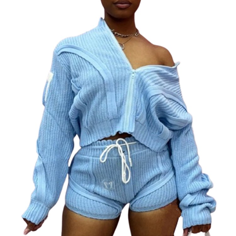 DG092282 2024 Women Fashion Sweater Set Shorts Two-piece women's sets