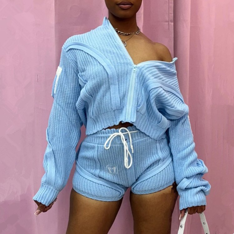 DG092282 2024 Women Fashion Sweater Set Shorts Two-piece women's sets
