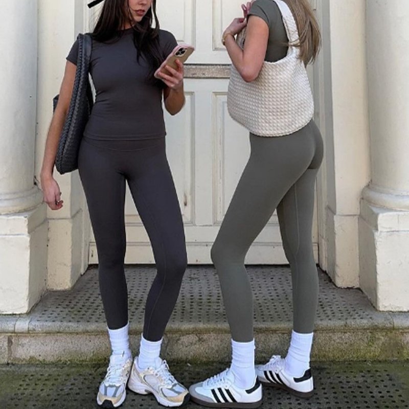 F240167 Custom Workout Sets For Women Active Wear Breathable Running Crop Top T-Shirt Fitness Legging Yoga Gym Fitness Sets