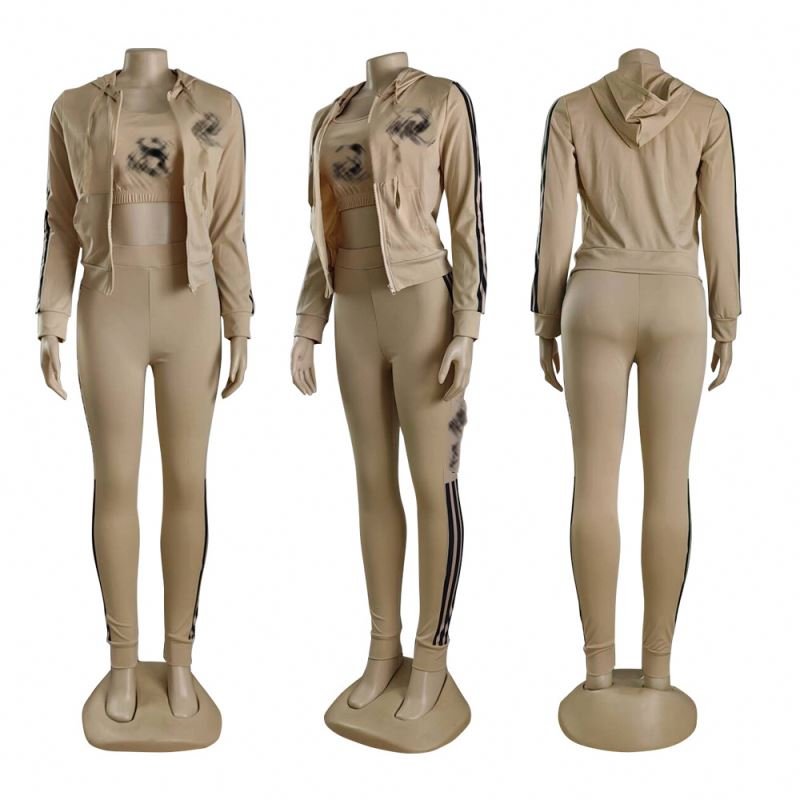 Brand Women's Clothing Trendy Boutique Women Sweat Suits Luxury Brand Clothing Hoodies & Sweatshirts 3 Piece Set Women