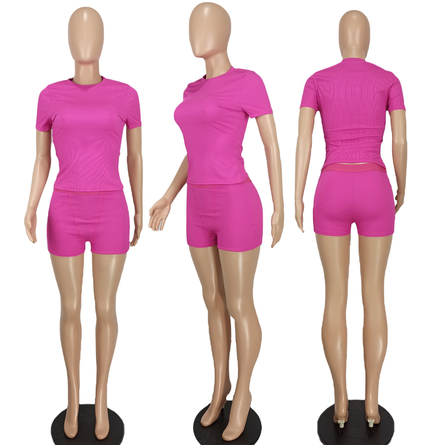 Custom 2024 Outfits Women'S Tracksuit T Shirt And Short Sets 2 Two Piece Short Set Women Blank Biker Shorts Sets For Women