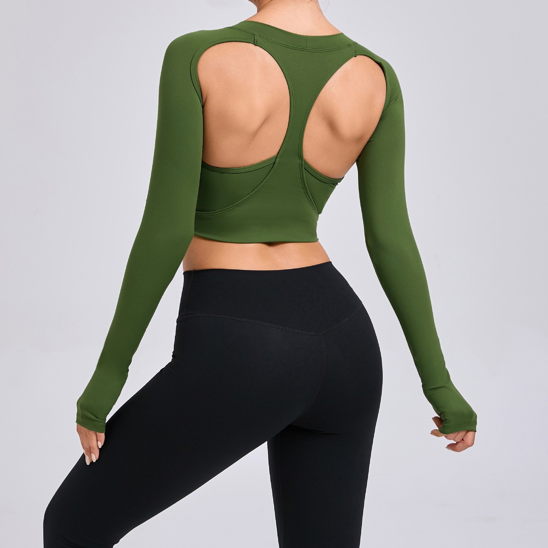 Women's Quick Dry Athletic Gym Fitness Yoga Bra Wholesale Custom Logo Sportswear Sustainable Active Wear Long Sleeve Sports Top