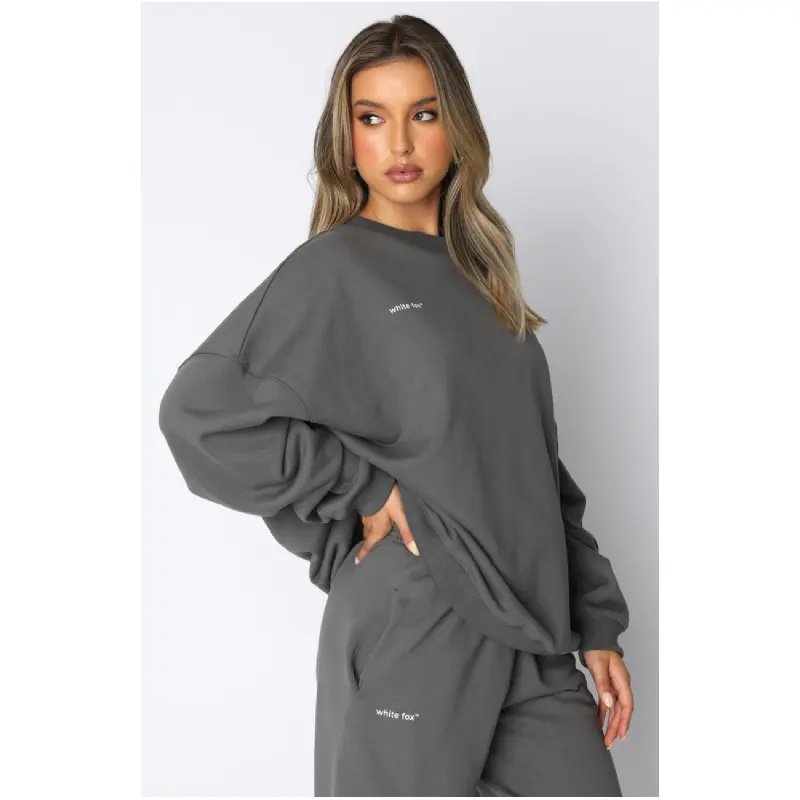 Top selling women's jogging suit 2 pieces sets oversized baggy fit cotton polyester blend durable autumn women tracksuit